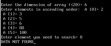 binary search algorithm asc 2