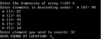 binary search algorithm des 1