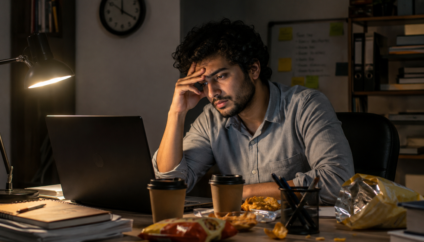 I Work 9 to 9, Living on Snacks and Coffee With Zero Steps. How Do I Stay Fit and Eat Healthy?